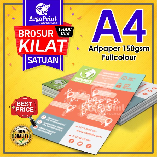 Cetak Brosur A4 Artpaper 150gsm Satuan Cetak Brosur Kilat Murah Jasa Percetakan Brosur Shopee Indonesia