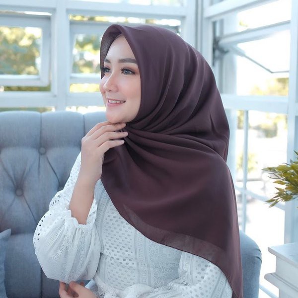 [COD] Bella Square Jilbab Segi Empat Variasi A Double Hycon-Coffee