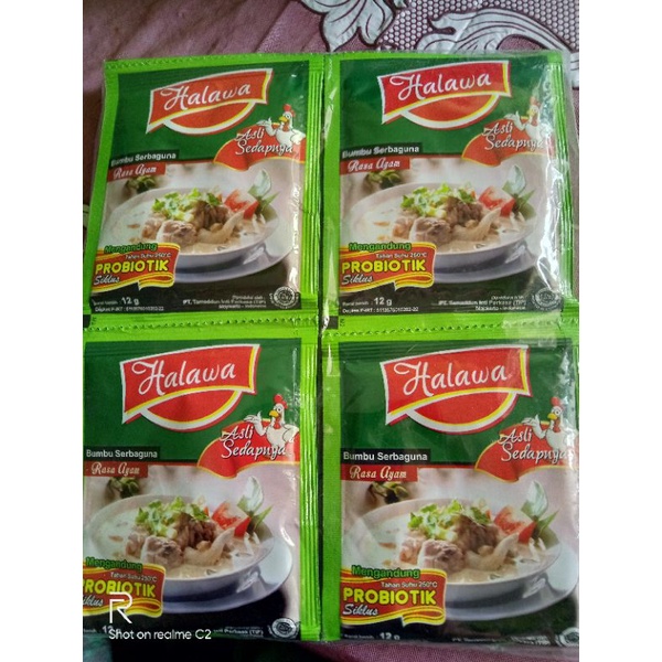 

12 Sachet (1 renteng) Halawa Bumbu Kaldu Rasa Jamur Halawa Kaldu Rasa Jamur dan Ayam Plus Probiotik.