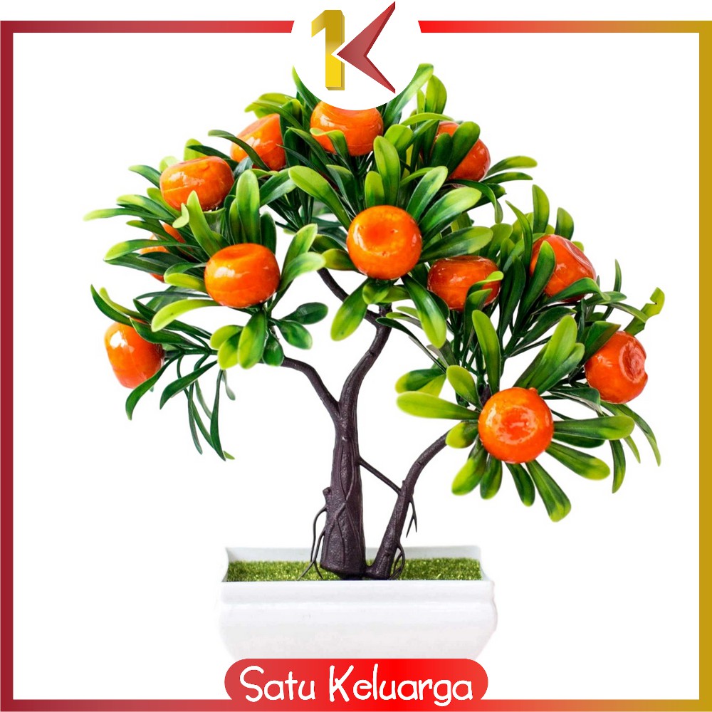 SK-C170 Ornamen Pot Buah Tanaman Hias Plastik Murah Bunga Hiasan Dekorasi Rumah Artificial Plant-Ornamen - Jeruk