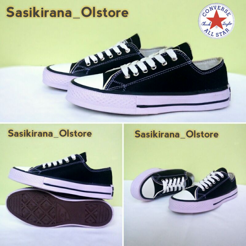 COD !! Sepatu Converse AllStar pendek / Sepatu warna hitam putih klasik / Sepatu wanita pria - terpopuler-2