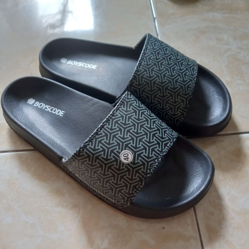 Sendal Jepit Selop Pria Wanita Vans Logo Boyscode BLACK Premium Sandal Slop Murah Prmm Quality Free 