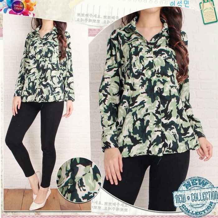 COWAD ARMY HIJAU [Baju Atasan Wanita 0150] RJA Tunik