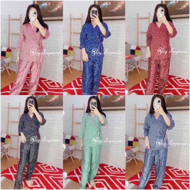 Kimono / satin / baju tidur wanita / piyama dewasa