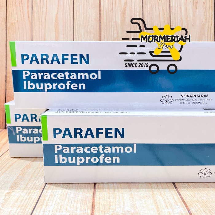 PARAFEN BOX 100 kaplet Paracetamol Ibuprofen-Obat Nyeri & Demam