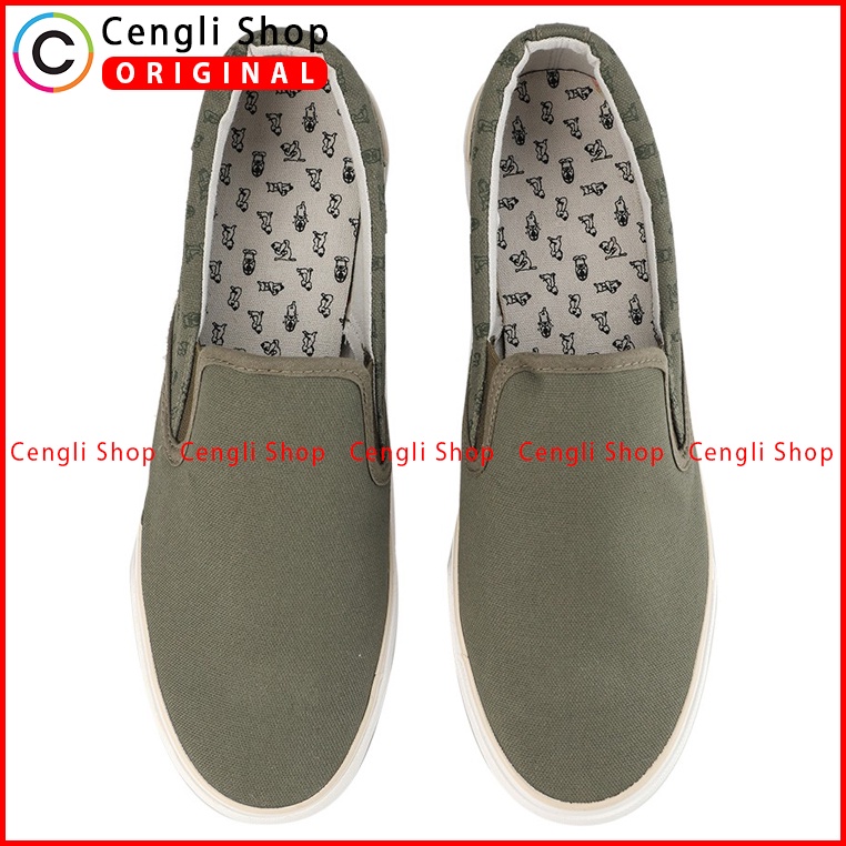 SEPATU SLIP ON PRIA HUSH PUPPIES ORIGINAL CASUAL BRANDED HIJAU HM008