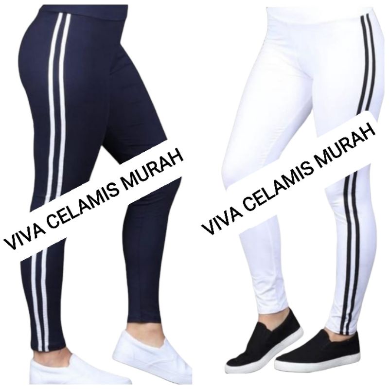 Legging Lis 3 - Legging kekinian - Legging Style Jepang Korea - Spandex Premium Tebal  Elastis Bagus  Nyaman Dipakai