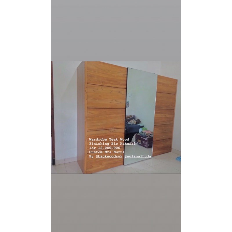 big wardrobe teak wood lemari jati besar