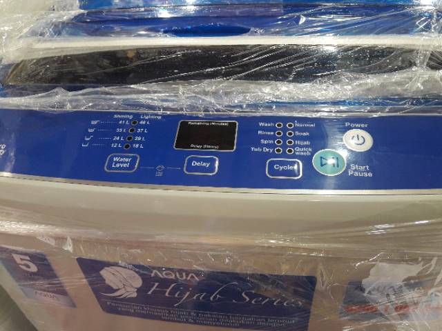 Mesin Cuci 1 Tabung Aqua Sanyo QW 77DH 7.5 KG Full Otomatis Hijab Series
