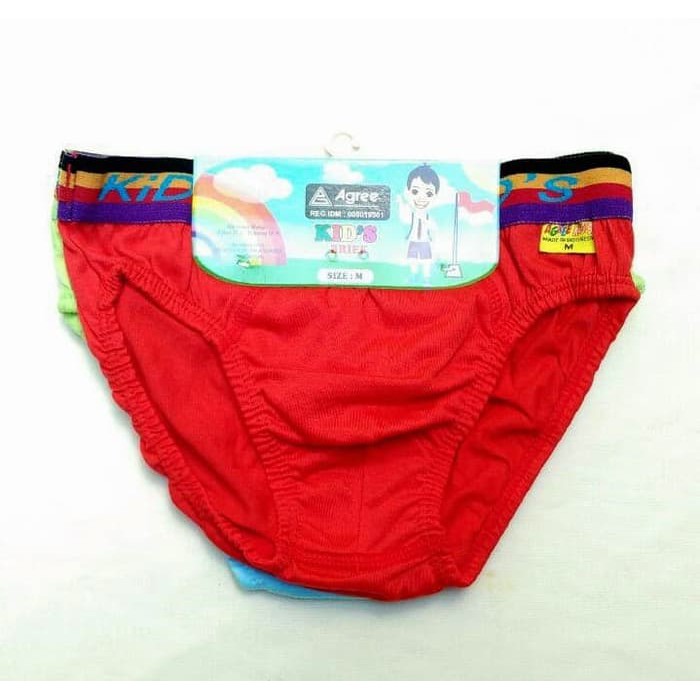 1 Jepit 3 Pcs Celana Dalam Agree Kids - CD Anak Laki Laki - Boxer Polos Mix Warna