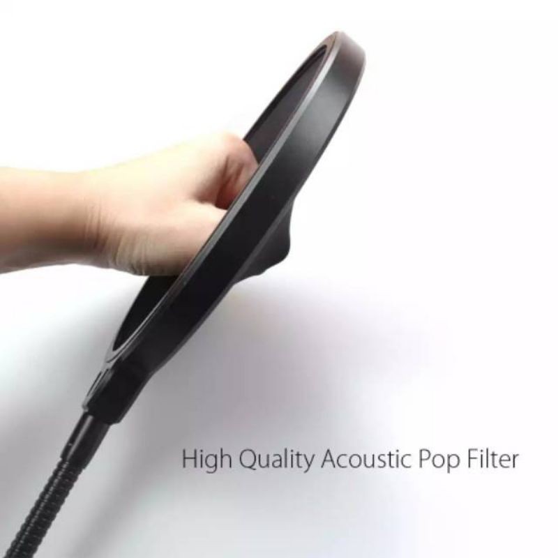 HANAISO POP FILTER STAND MIC WINDSCREEN DUAL LAYER MIKROFON MICROPHONE REKAMAN PODCAST BM800 BM8000