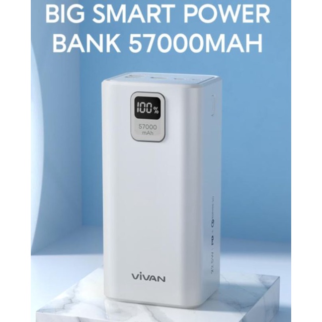 Power Bank Vivan 57.000mAh Power Delivery Quick Charge 3.0  Powerbank Vpb-B60 Garansi Resmi