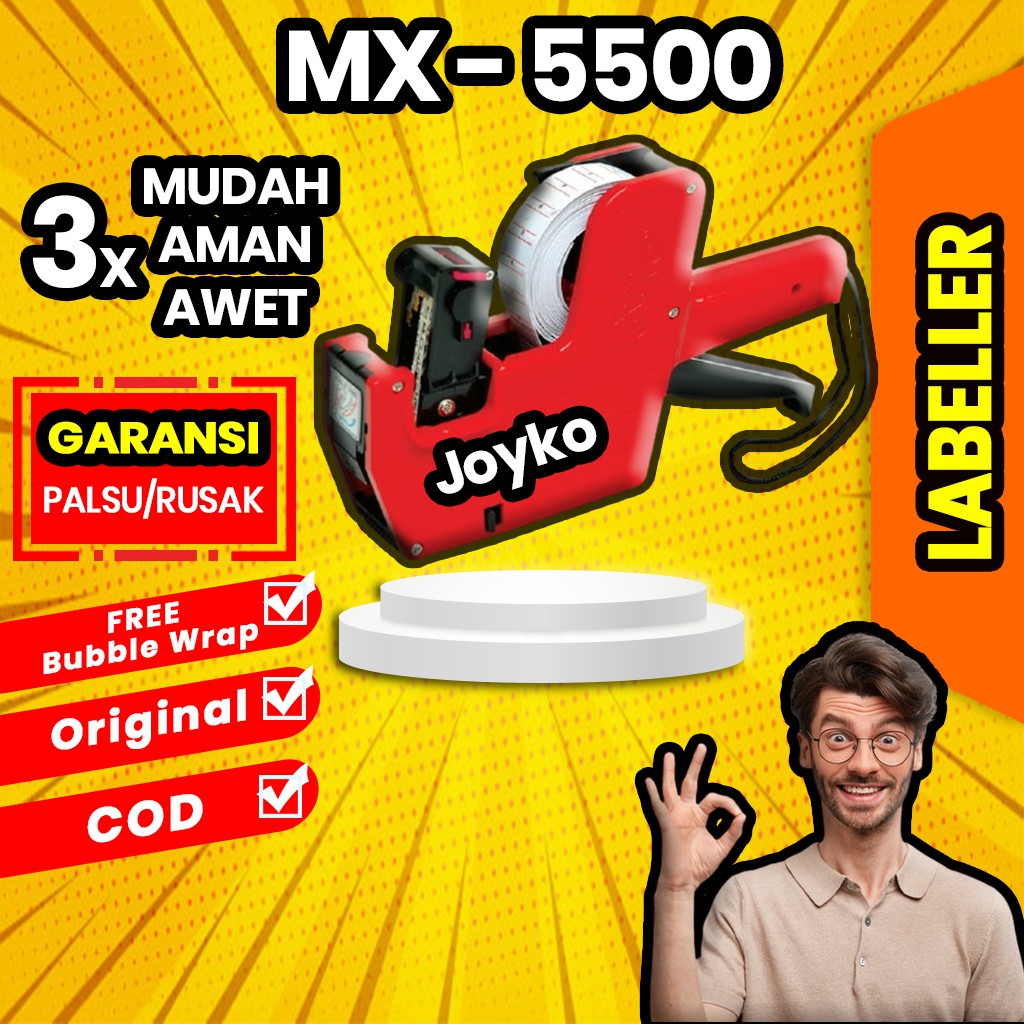 

Label harga joyko alat mesin lebel cetak price tag labeller tempel harga mx 5500m 1 baris tembak 3