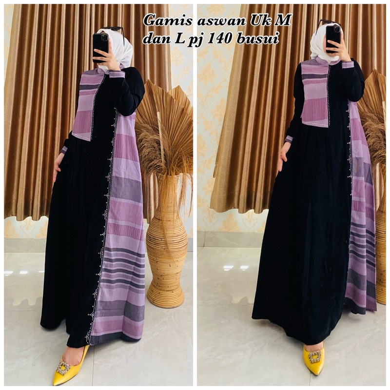 gamis aswan Payet / hikmat kw / gamis Payet terbaru / gamis hikmat kw