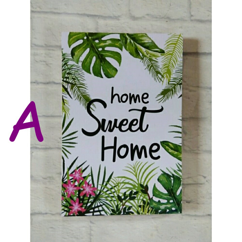 Hiasan Dinding Poster Kayu Dekorasi Pajangan Home Sweet Home Shabby Chic Wall Decor Monstera Vintage Shopee Indonesia