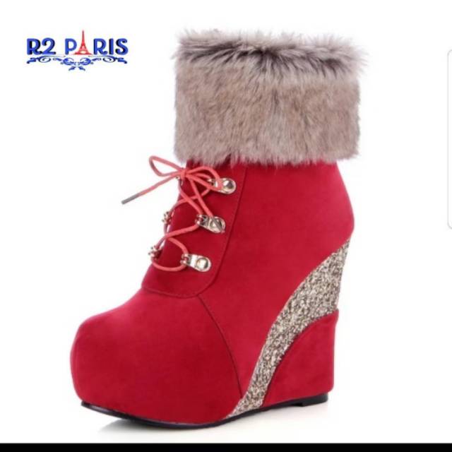 ZPT-Sepatu boot wedges fashion wanita/ perempuan / cewek / OF-22