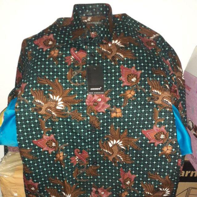 Kemeja Batik Pria Lengan Panjang Bl28 Katun Motif Modern Dixmont Semi Slimfit Premium