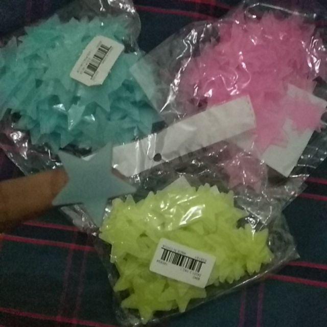 (50 Pcs) Ready Jakarta Stiker Dinding Bintang Bercahaya Star Glow In The Dark