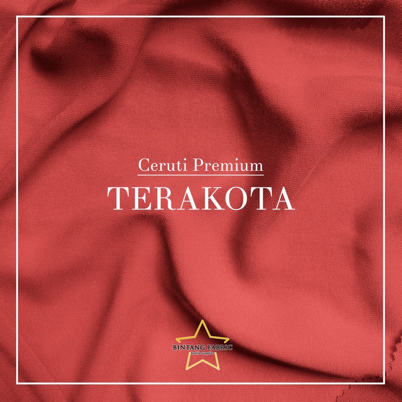 Bahan Kain Ceruti Ceruty Babydoll Premium 1 meter-Terakota