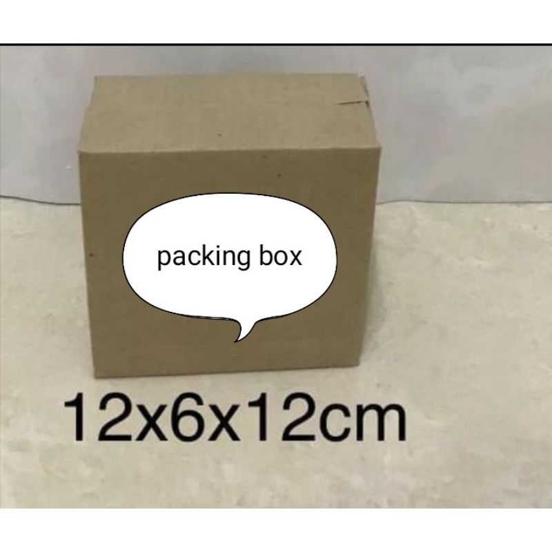 

karton/dus UK.12x6x12cm.single wall.luar polos dalem ada tulisan/gambar