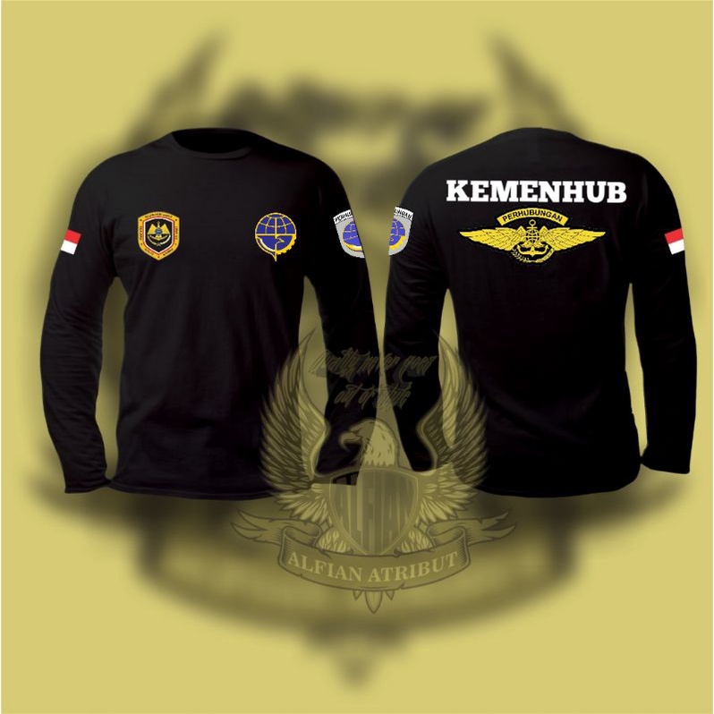 kaos KEMENHUB,baju kaos kemenhub lengan panjang, kaos atasan kemenhub katun combed 30S