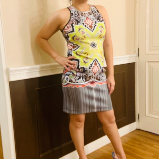 CLOVER CANYON Scuba halter dress - sz L - preloved