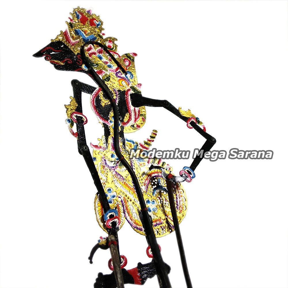 Souvenir Wayang Kulit Mini Caperan Super 20 Cm - Prabu Kresna Hitam