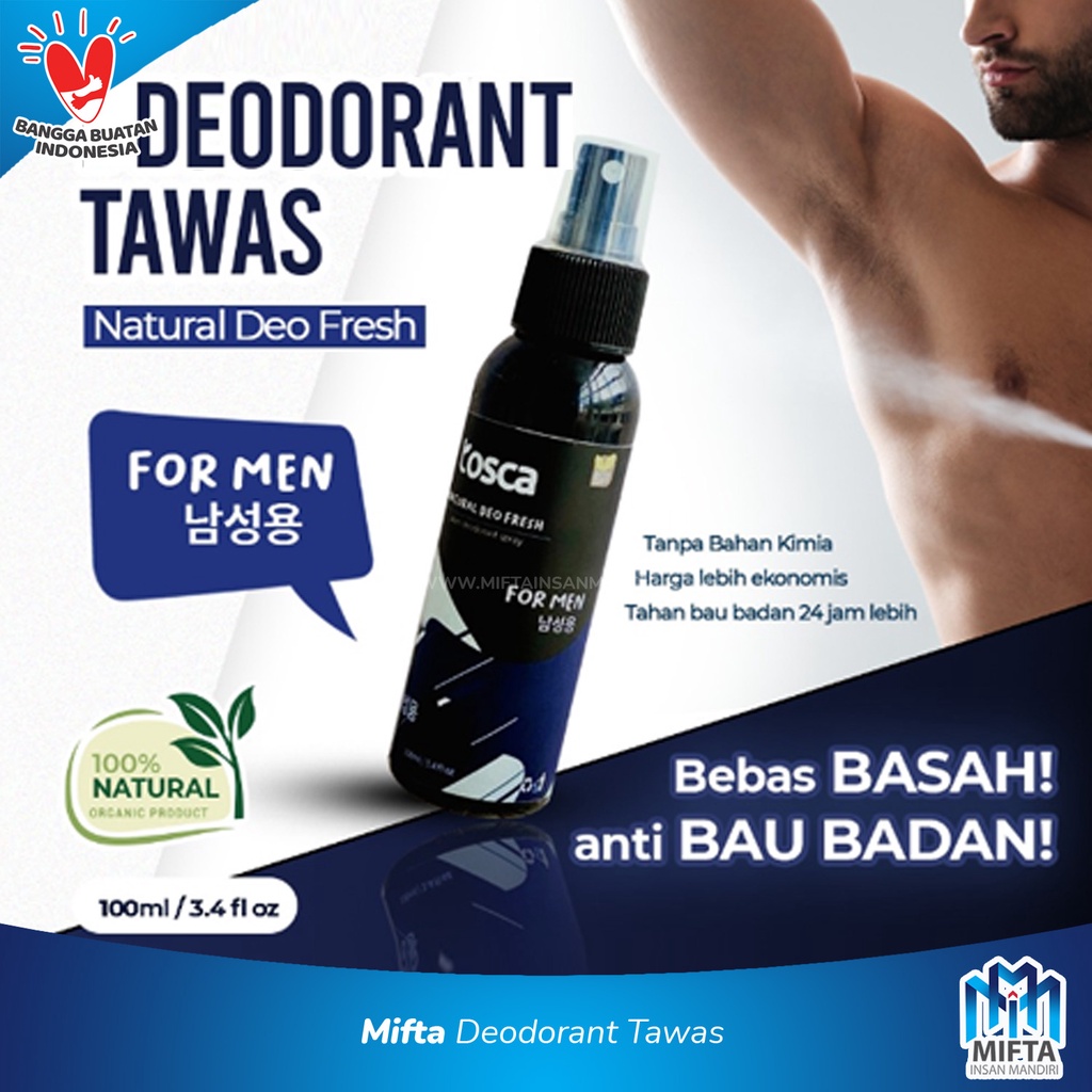 DEODORANT TAWAS SPRAY / NATURAL DEO FRESH 100ML TOSCA / DEODORAN SPRAY