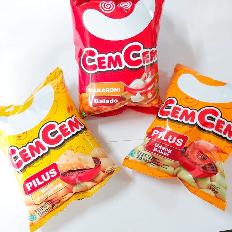 CEMCEM Snack Makaroni Balado & Snack Pilus Keju Panggang Pack 50gr