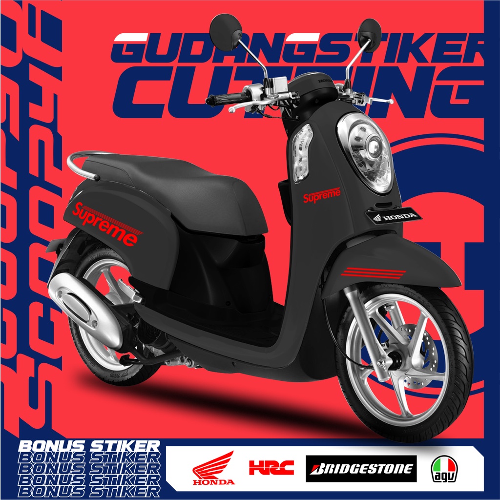 STRIPING CUTTING HONDA SCOOPY CARBU 2013 - 2016 EDISI SUPREME VERSI 1 STIKER AKSESORIS SEPEDA MOTOR