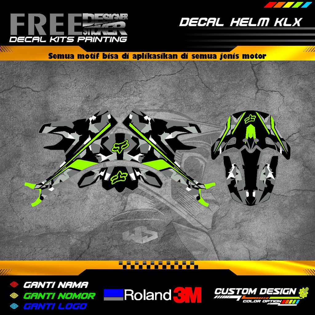 Decal Stiker Helm Kawasaki KLX 150 WS22