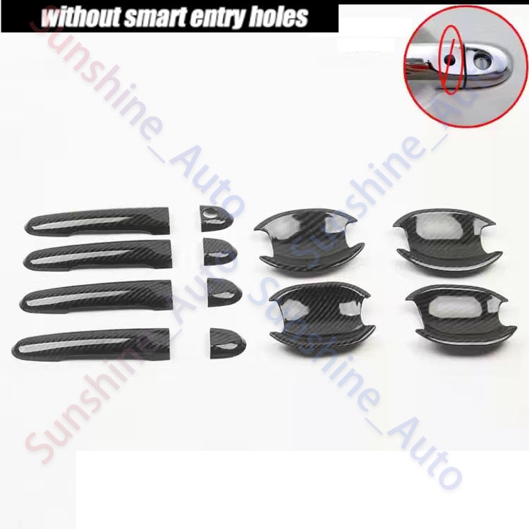 Penutup Mangkok Gagang Pintu Mobil Pola Serat Karbon Mobil Untuk Nissan March/Almera/Note/sunny 2011-2019 Auto Handle Protection Decoration Sticker