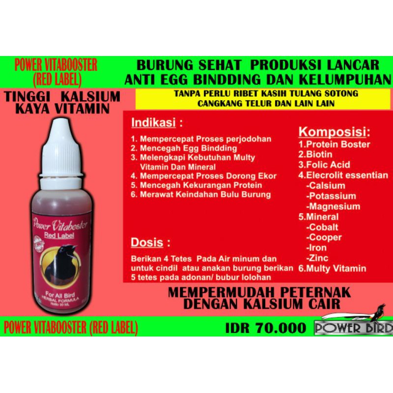 vitamin ternak murai red label