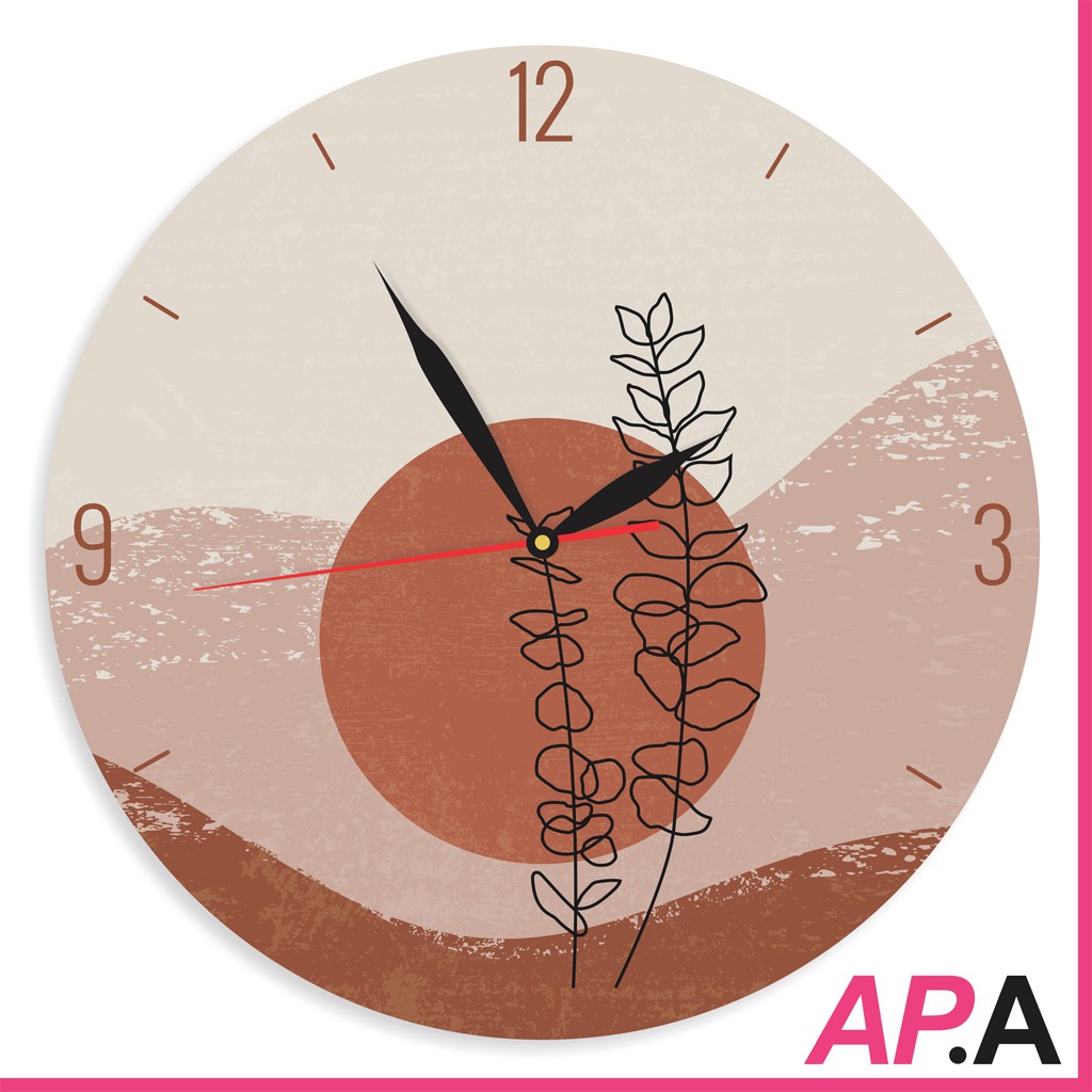 Jam Dinding Unik Aesthetic Art Minimalis Hiasan Dekorasi Seni Estetik Artistik-BROWN ART