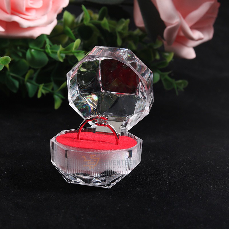 KOTAK PERHIASAN EMAS WADAH PERMATA / RING BOX HOLDER CRYSTAL TRAVEL JEWELRY BOX CINCIN KADO