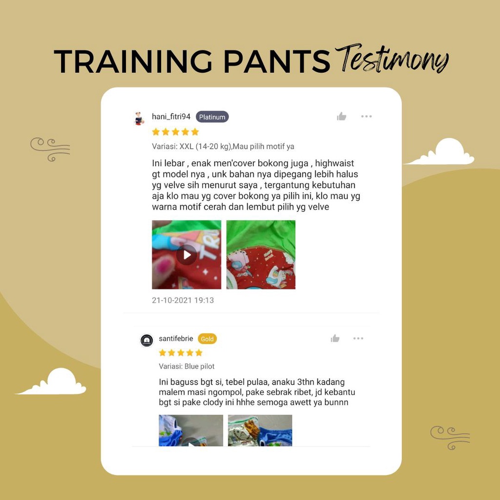 TRAINING PANTS KLODIZ - CELANA ANAK TOILET TRAINING