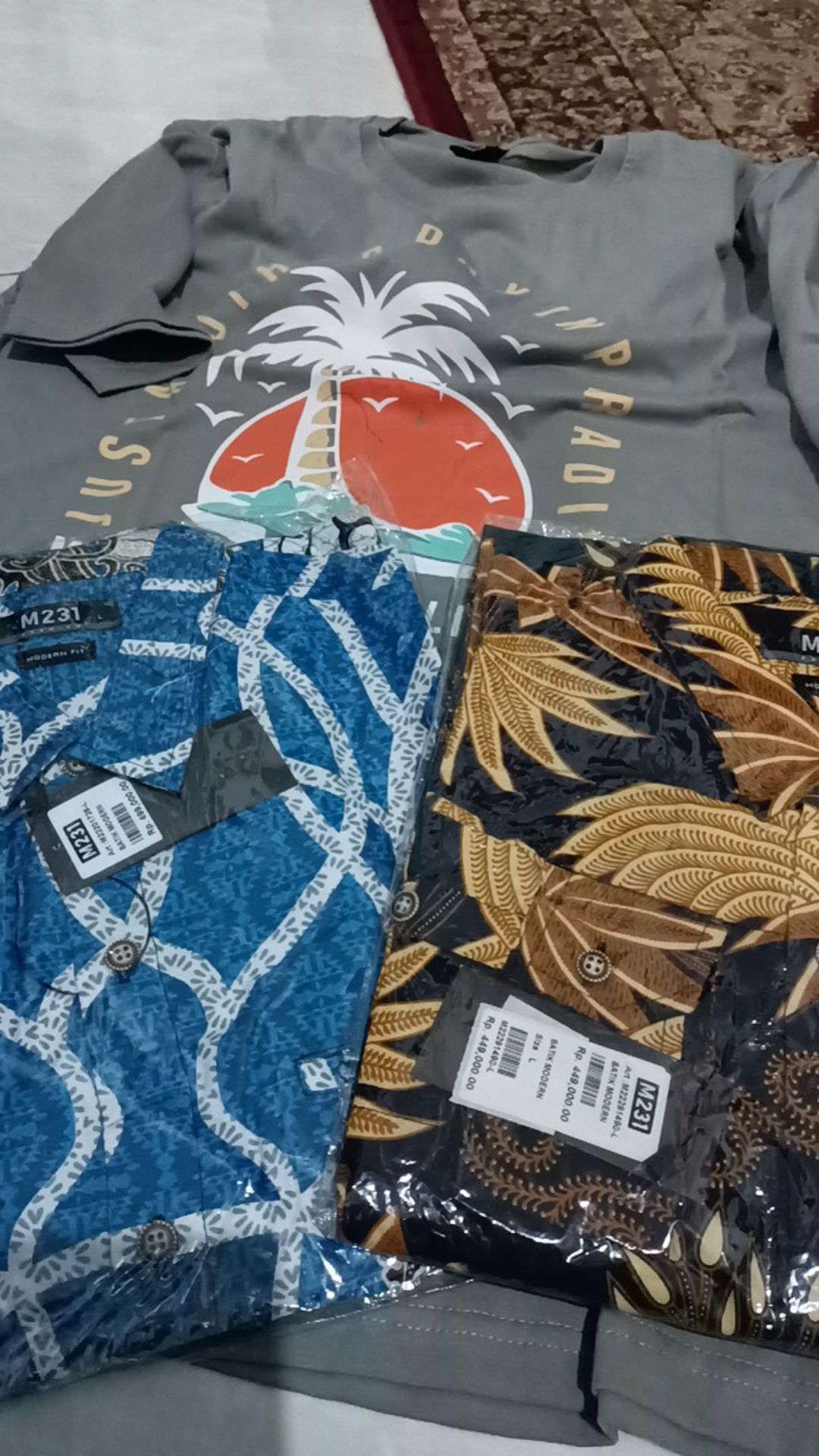 M231 Kemeja Pria Batik Panjang Hitam 1490b