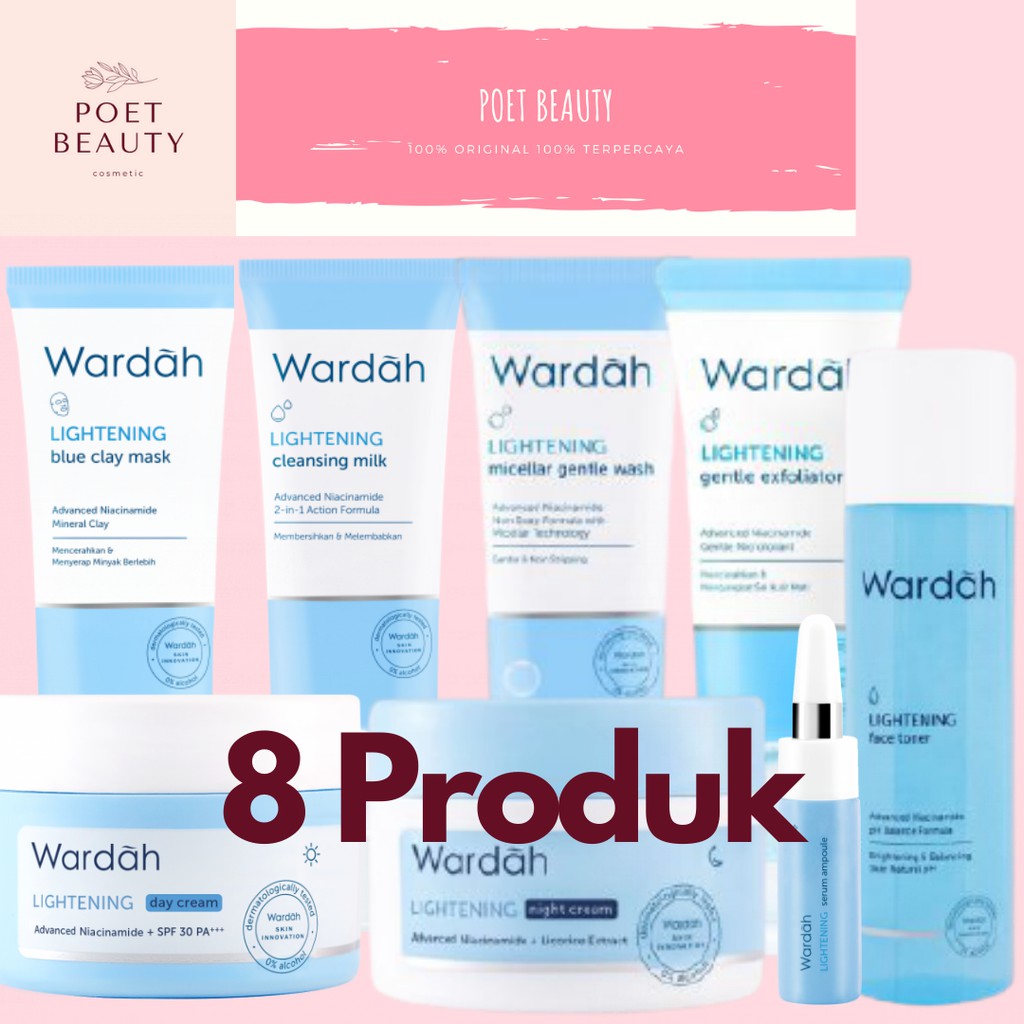 Wardah Lightening Series Paket Hemat 8 Produk
