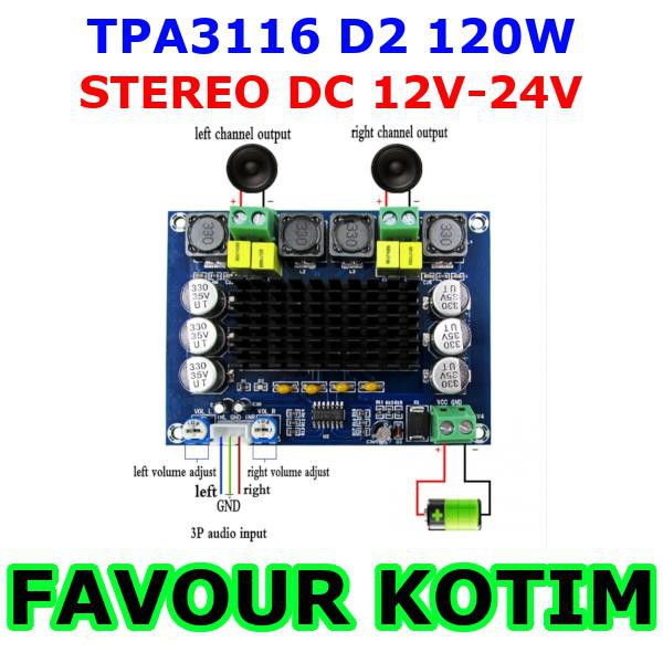 POWER AMPLIFIER CLASS D TPA3116D2 2X120W TPA3116 D2 STEREO FVKOTIM