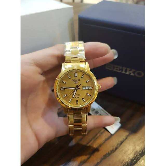 Seiko 5 SNK888K1 Automatic Jam Tangan Wanita SNK888 Gold Original Bisa Couple