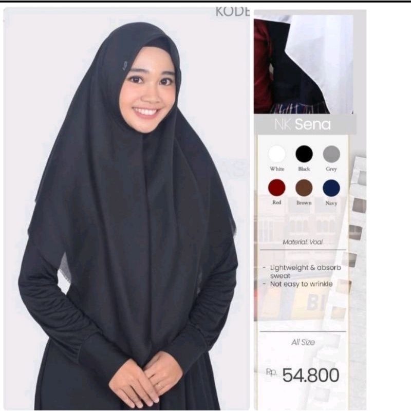 ORI RABBANI Kerudung sekolah sena voal instan rabbani putih dan abu all size