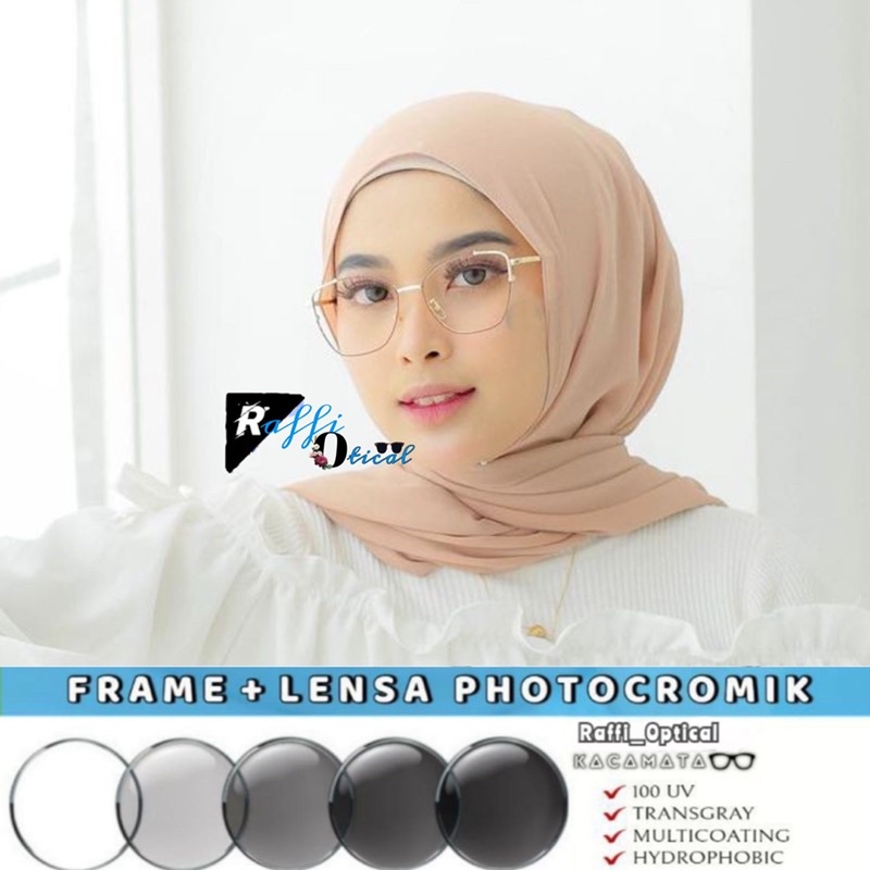 (NEW) Frame kacamata wanit cat eye | GRATIS Lensa minus photocromic | kacamata anti radiasi | kacama