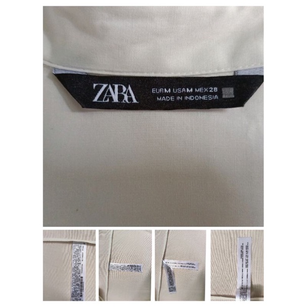 Kemeja Shirt Zara Multiway Asymmetric - White Strech Original Branded