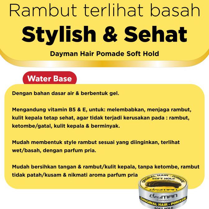 Berkualitas Dayman Hair Pomade-Soft Hold 45 Gr Berkualitas