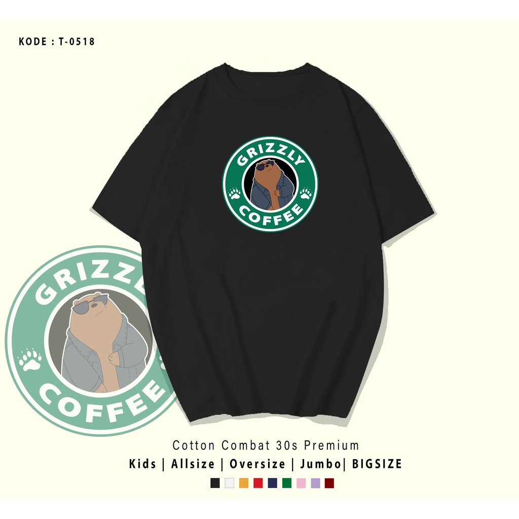 KAOS WE BARE BEARS SBUCKS UNISEX / KAOS COUPLE / KADO UNIK / T-SHIRT CUSTOM / TUMBLR TEE