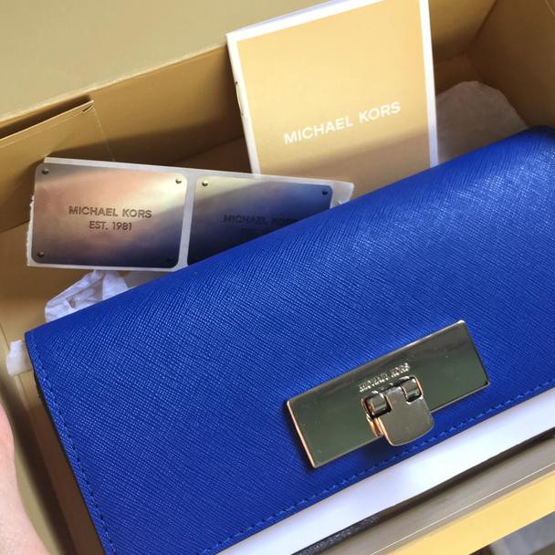 royal blue michael kors wallet