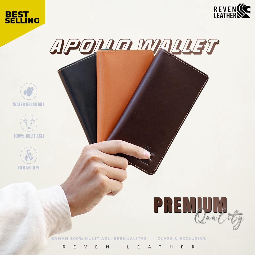 Dompet Kulit Panjang Pria Lipat 100% Kulit Asli Premium Wallet Terbaru Cowok Pria Original Branded