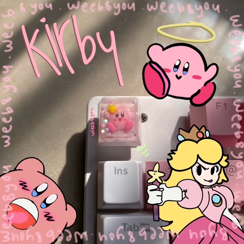 NEW LIMITED Kirby Keycaps Artisan Resin Keycaps Resin Clay Keycaps Kawaii Keycaps Kawaii Keyboard An