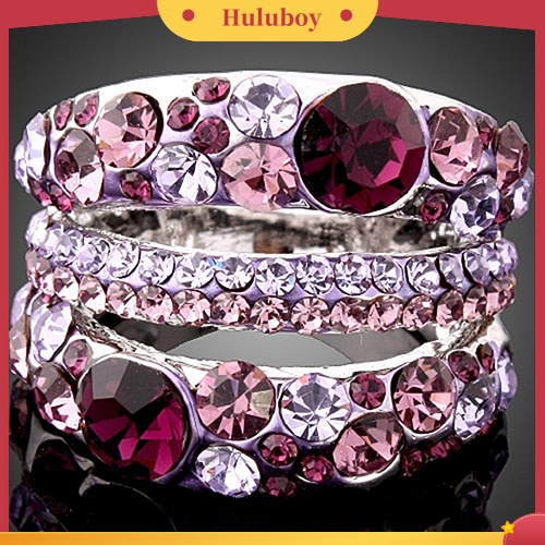 Hu Hu Hu Hu Hu Alat Bantu Pasang Kacamata♡ Cincin Bahan Alloy Hias Kristal Berlian Imitasi Untuk Wanita