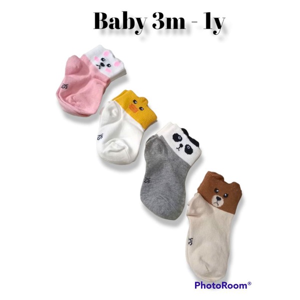 Kaos Kaki Motif Lucu Bayi Anak Laki-Perempuan Premium Cotton 3 Pasang